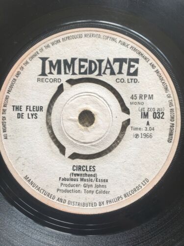 Circles Fleur de Lys   very rare vinyl record 7 inch