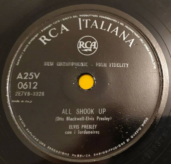 ELVIS PRESLEY  78 RPM   ITALY   A25V 0612   ALL SHOOK UP    TOP RARE EDITION 