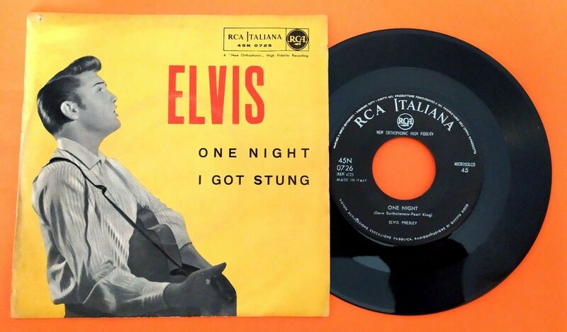 ELVIS PRESLEY  45 RPM   ITALY  45N 0726   ONE NIGHT    TOP RARE YELLOW COVER 