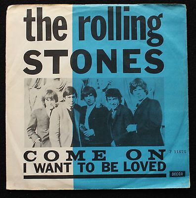 ROLLING STONES Come On ULTRA RARE Danish Blue PS Superb Nr MINT 45 7  PS