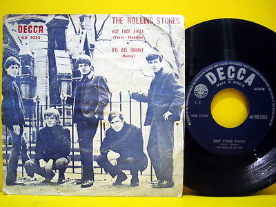 THE ROLLING STONES Not Fade Away UNIQUE 1964 GREEK ORIGINAL 7  Single 45rpm  P S