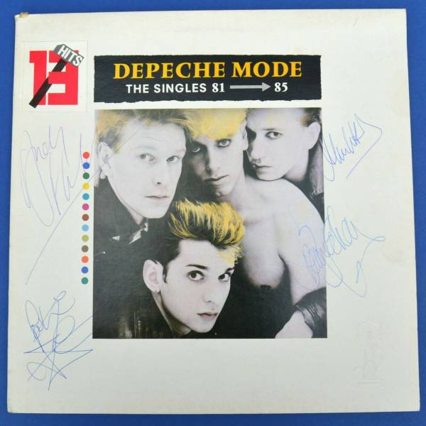 DEPECHE MODE The Singles 81 85 SIGNED BY THE BAND Vinyl LP NM VG 