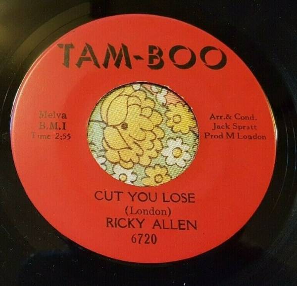 Rare OG  Funk Soul 45 Ricky Allen Cut You Lose   Soul Street TAM BOO EX HEAR