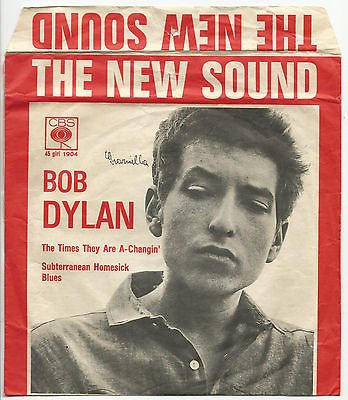 BOB DYLAN   BYRDS          1965 Italian only 7        PROMO        envelope        CBS The New Sound     