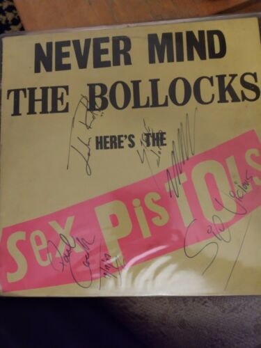 SEX PISTOLS  never mind the bollocks 1977 LP  autographed 19 12 77 keighley gig 