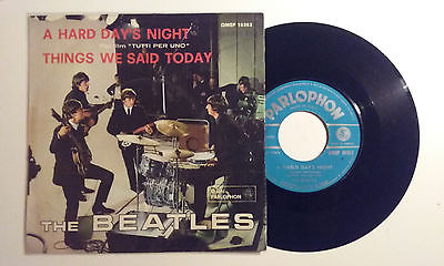 BEATLES A HARD DAY S NIGHT 7  PS 1ED PARLOPHON QMSP 16363 ITALY EX EX 
