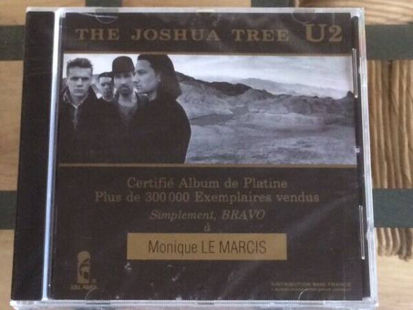 U2  The Joshua Tree   Ultra Rare  Certifie Album de Platine  French VIP Promo CD