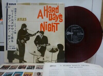 THE BEATLES   A HARD DAY S NIGHT  RED WAX JAPAN ORIG  1964 ODEON LP w OBI EX  