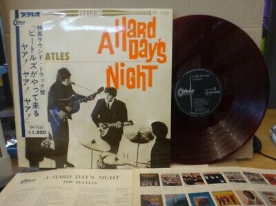 THE BEATLES   A HARD DAY S NIGHT  RED WAX JAPAN ORIG  1964 ODEON LP w OBI EX  