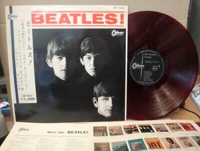 THE BEATLES   MEET THE BEATLES  RED WAX JAPAN ORIG  1964 ODEON LP w OBI EX  