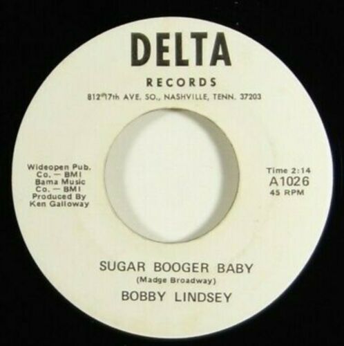 Bobby Lindsey RARE  Sugar Booger Baby  Obscure Funk 45 Delta  NM 