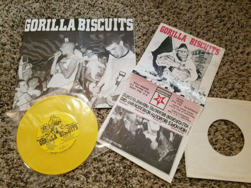 Gorilla Biscuits S T Banana Yellow  150 RARE NYHC Warzone 7 Inch Shirt Madball