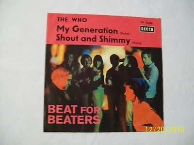 7  The Who  My Generation  German Beat For Beaters Cover  pink  ultra rare mint