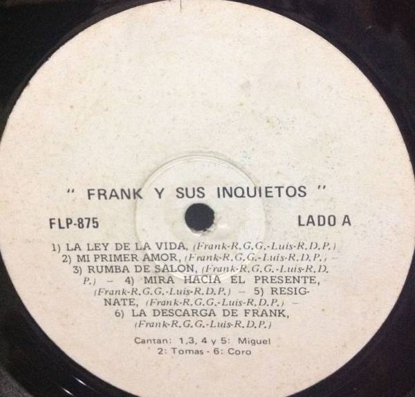 FRANK Y SUS INQUIETOS same RARE SALSA GUAGUANCO DJ RADIO LP Venezuela 1967