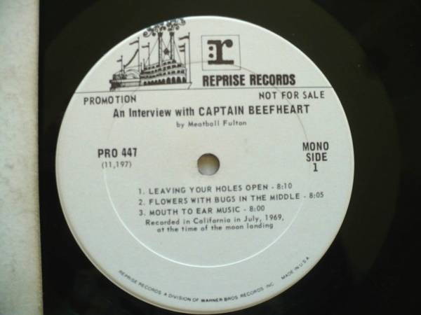 AN INTERVIEW WITH CAPTIAN BEEFHEART RY COODER PROMO ONLY LP PSYCH BLUES ROCK