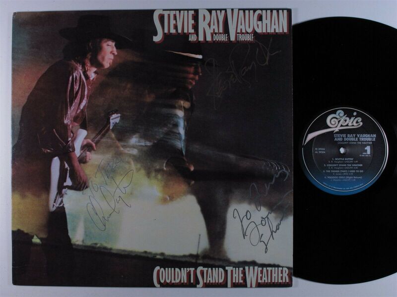 STEVIE RAY VAUGHAN Couldn t Stand The Weather EPIC LP VG   NM autographed  