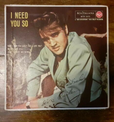 Elvis Presley I need you so 7  EP RCA Italiana A72V 0175  Italia  1957  