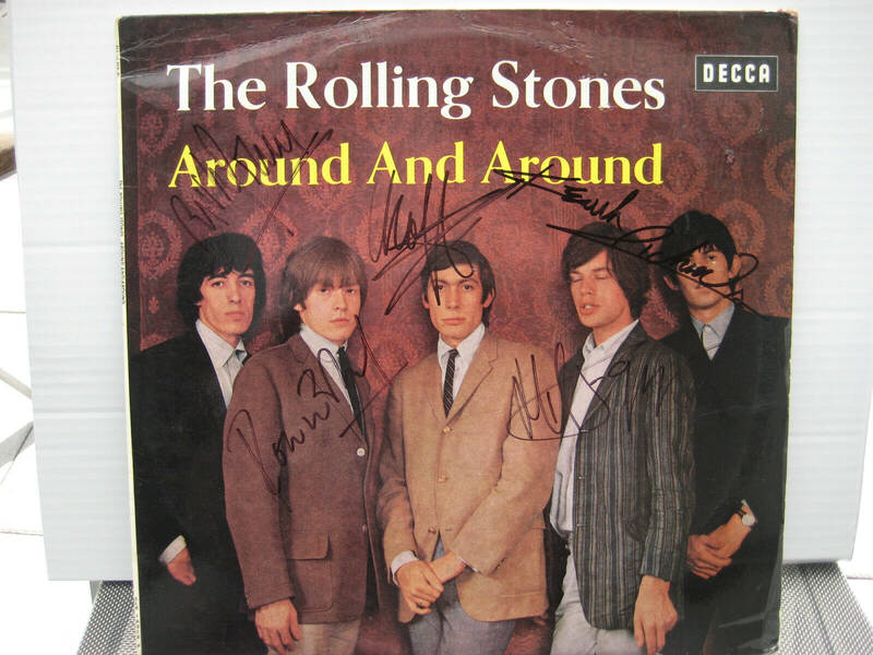 ROLLING STONES   handsignierte Autogrammme  auf LP  Around and Around 