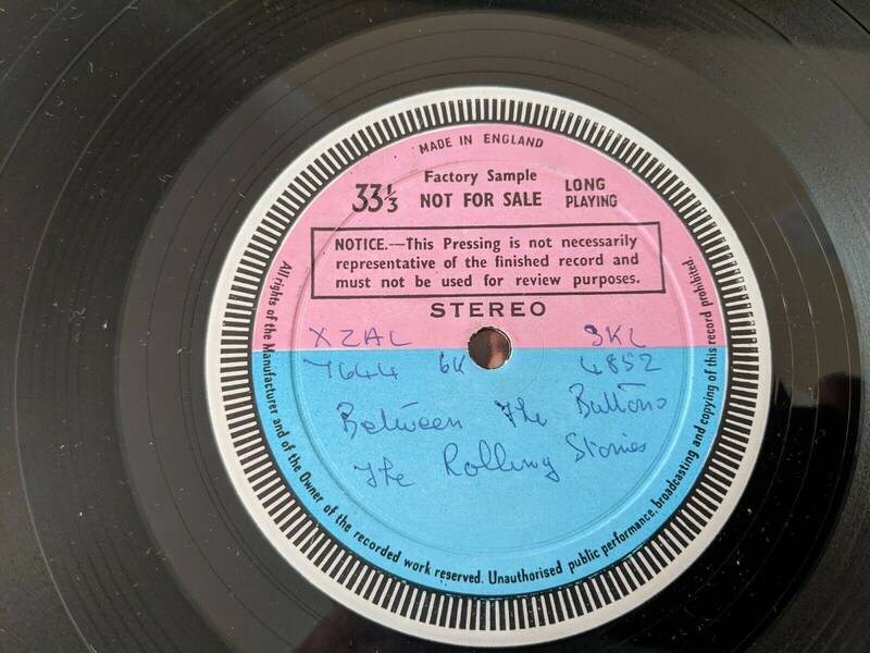 VERY RARE ROLLING STONES VINYL LP FACTORY SAMPLE NOT 4 SALE BETWEEN THE BUTTONS