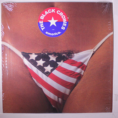 BLACK CROWES  Amorica LP  white vinyl  insert  title sticker on  banned  cover 