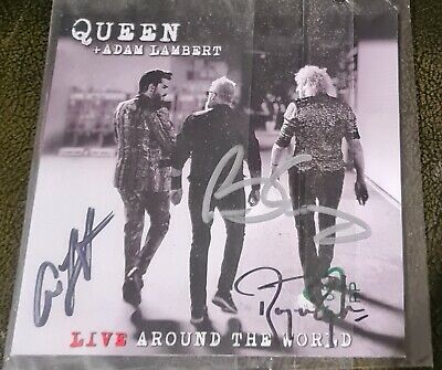 QUEEN AND ADAM LAMBERT LIVE AROUND THE WORLD SIGNED CD BRAND NEW