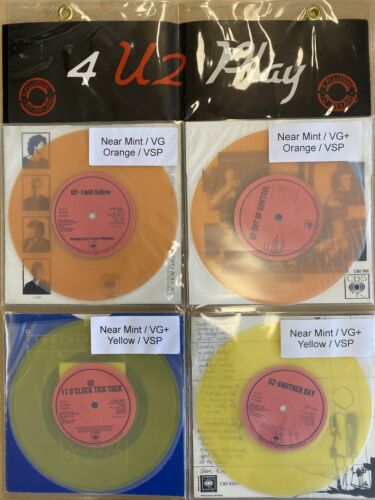 U2   4 U2 play  7    vinyl   Colored   Coloured   Orange   Yellow   RARE