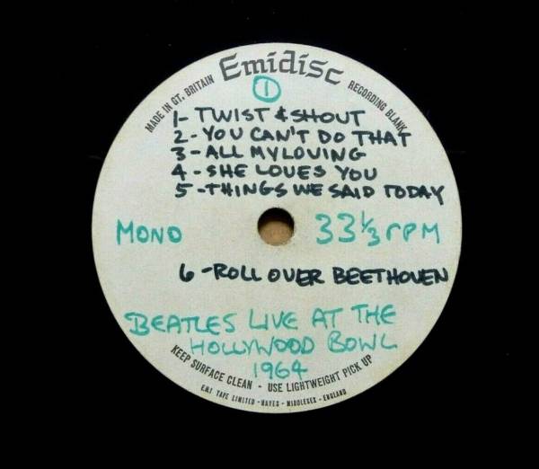 THE BEATLES 1964 Hollywood Bowl Concert ACETATE Mono LP Radio Station Copy 