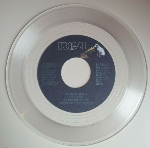 Elvis Presley Moody Blue 7 Inch Clear Vinyl Rare   