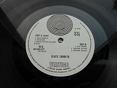 Black Sabbath S T 1st UK Vertigo Swirl LP  Philips  Credit MEGA Prog  STUNNING 