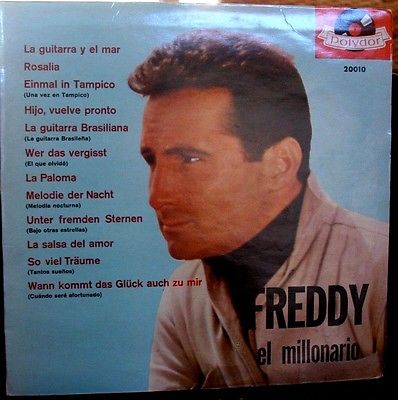  FREDDY QUINN   EL MILLONARIO   Original MEXICO Polydor LP 20010 Spanish sung NM