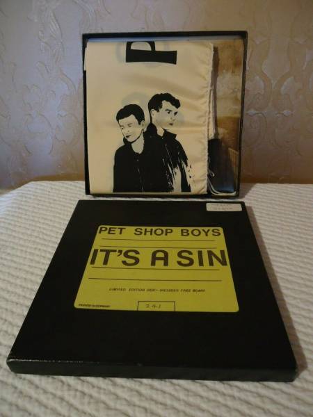 Pet Shop Boys ITS A SIN 7  GERMAN BOXED PROMO W SCARF Numbered