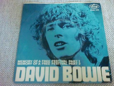 DAVID BOWIE   Memories Of A Free Festival ULTRA RARE NORWAY 45   