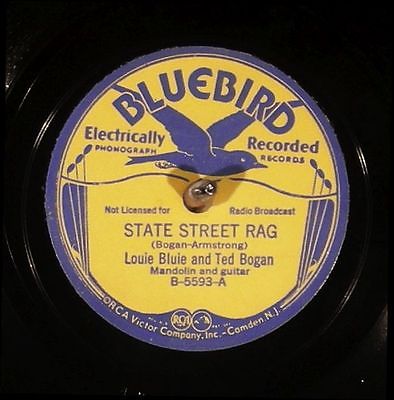 78 RPM  Louie Bluie and Ted Bogan  Bluebird 5593  E  blues   country