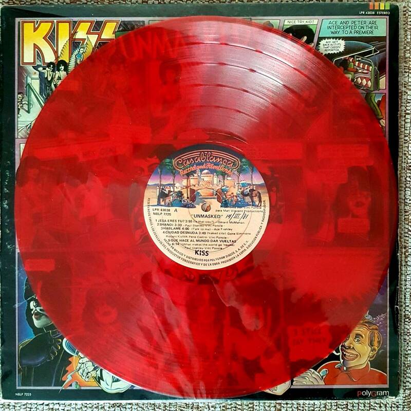 KISS UNMASKED RED vinyl lp Mexico   VERY RARE   Casablanca