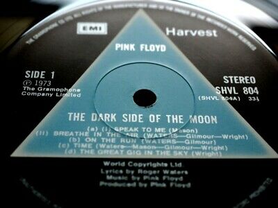 PINK FLOYD DARK SIDE OF THE MOON SOLID BLUE 1st EX  Rarest A2 B2 TOP Audio      