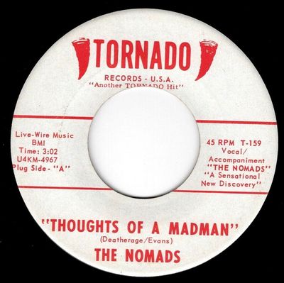 THE NOMADS   THOUGHTS OF A MADMAN   INSANE PSYCHO N C  GARAGE PUNK 45   HEAR