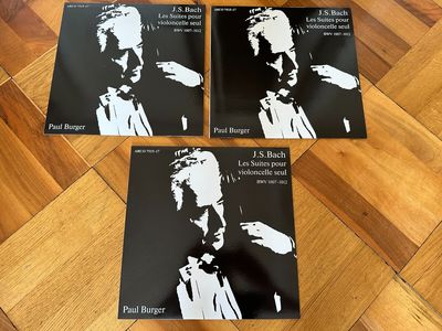 PAUL BURGER BACH 6 CELLO SUITES COMPLETE ARCO 3 LP SET SWISS ONLY 250 MADE
