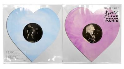 Taylor Swift Lover Live from Paris Heart Shaped Pink   Blue Colored Vinyl 2XLP