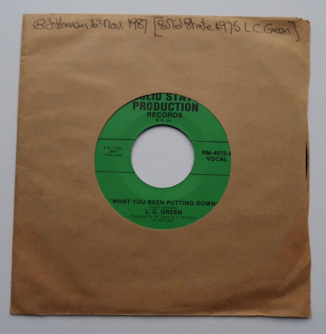 L C  GREEN What You Been Putting Down Original US 45 Solid State SOUL FUNK  7    