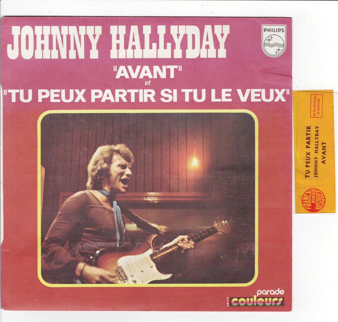 Johnny HALLYDAY   Avant   LETTRAGE BLANC  Etiqu JUKEBOX     7   SP 45 tours NEUF