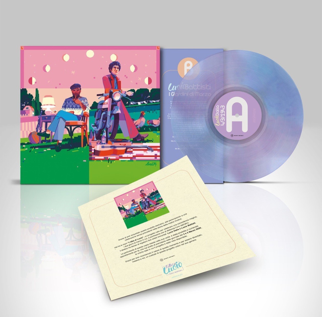 L   Alba di Lucio Vinile Numerato Marble Blu Lavanda Lucio Dalla Battisti