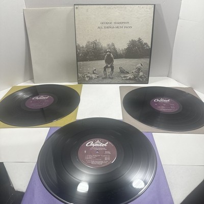 George Harrison   All Things Must Pass - 3LP Vinyl 1978 Purple Label  W/Poster  EX