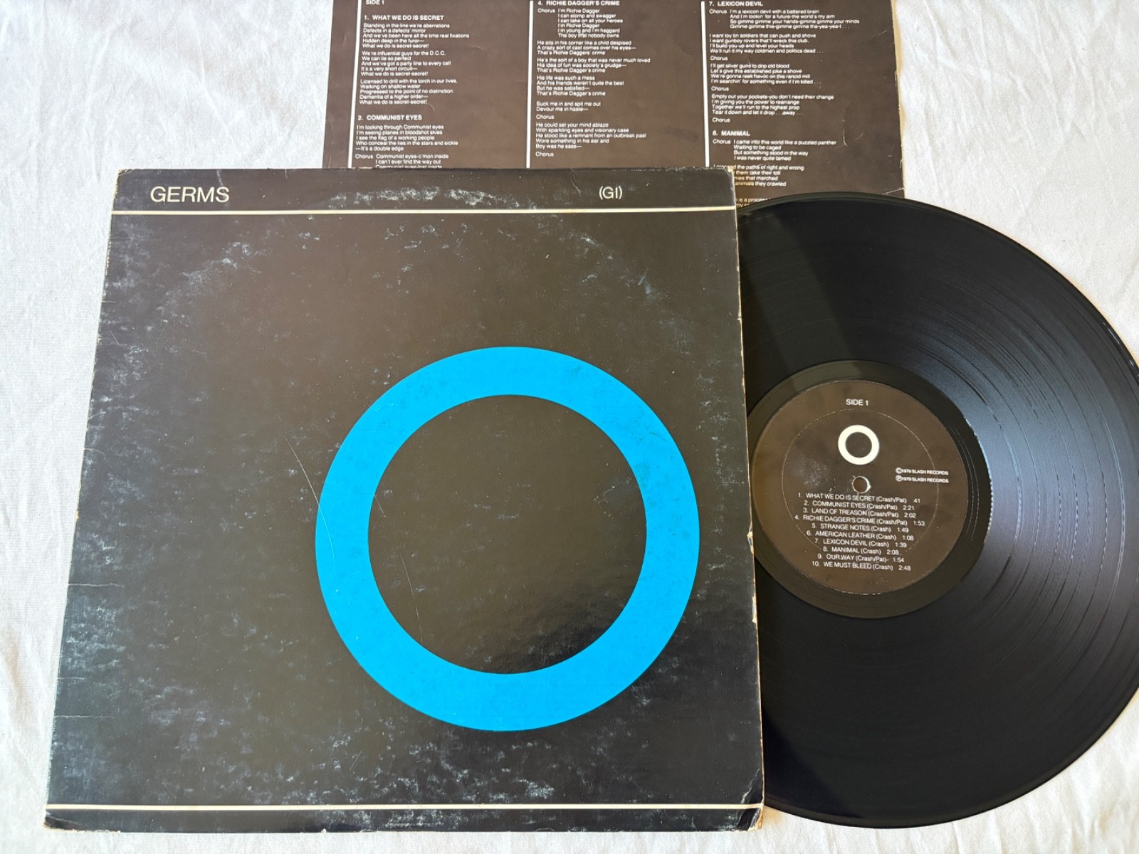 RARE   OG   The Germs     GI LP Insert  1st US Press  SLASH