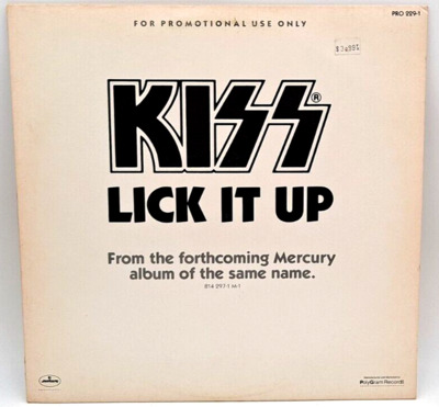 RARE ORIGINAL VINTAGE MERCURY  1983 KISS LICK IT UP   PROMOTIONAL USE ONLY VINYL
