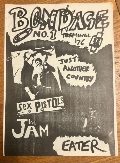 Bondage No.1 Rare Original UK 1976 Punk Fanzine Sex Pistols The Jam Eater