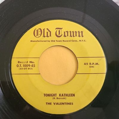 ULTRA RARE R B DOO WOP 45 by THE VALENTINES ON OLD TOWN M 