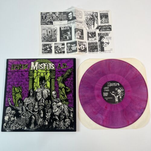 Misfits Earth A D  Wolf   s Blood Clear Pink Streaked LP Punk Samhain Danzig OG