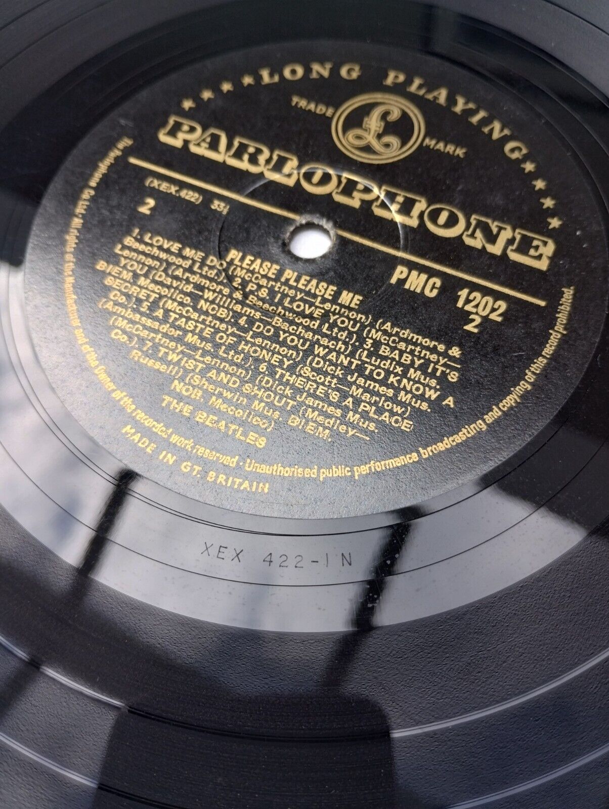 Beatles  Please Please Me First Pressing Dick James Credit Mono Vinyl EX 1N 1N