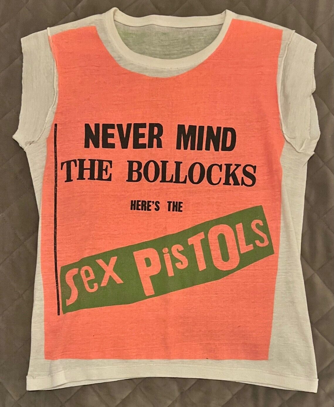 Sex Pistols Jamie Reid NMTB Original USA 1977 WB Promo Screen Print T-Shirt Punk