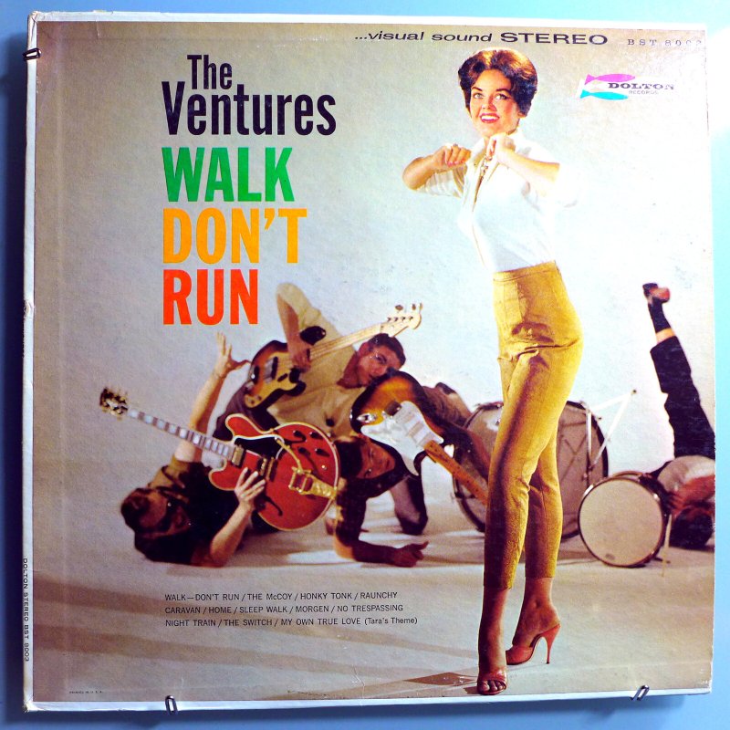 THE VENTURES WALK DON T RUN RARE ORIG  62 DOLTON TURQUOISE LABEL STEREO LP NICE
